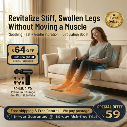 VibeShape Vibration Plate with Heat Therapy - Boost Circulation & Relieve Leg Fatigue Effortlessly