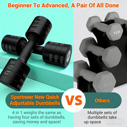 1-Second Adjustable Dumbbell Set (2-5LB Each)