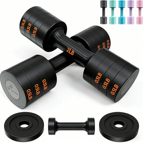 1-Second Adjustable Dumbbell Set (2-5LB Each)